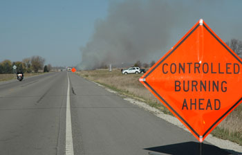 controlled burn sign